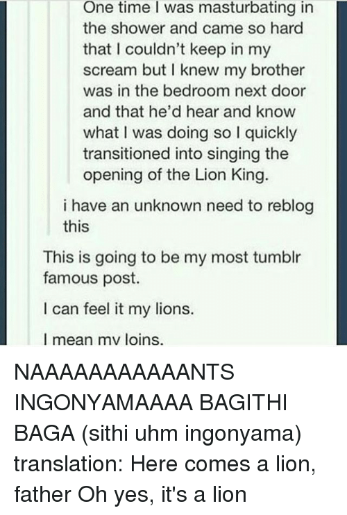 Singing in the shower masturbation joke